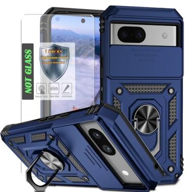 Imagem de AYMECL Capa para Google Pixel 8A com capa para lente da câmera, protetor de tela HD, proteção contra quedas de nível militar, suporte de anel magnético, capa protetora para celular para Google Pixel