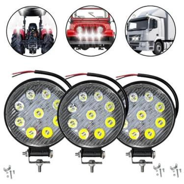 Imagem de Farol De Milha Led Universal 12/24v 9 Leds 6000k 3 Unidades - Autovex