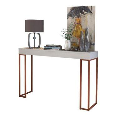 Imagem de Aparador Sala Casa 1,20mts Pés De Ferro Cobre 100% MDF - A7home, OFFWH