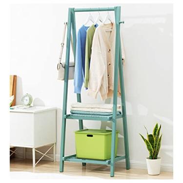 Imagem de Arara de roupas de bambu, cabide independente para roupas, guarda-roupas, trilho para corredor, quarto, loja de varejo/cor primária/86 cm