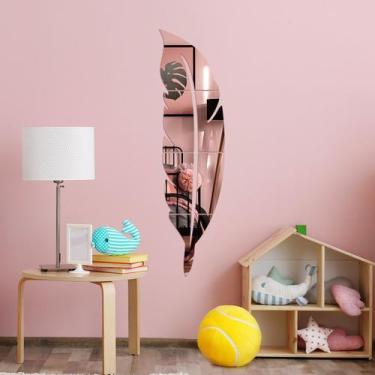 Imagem de Espelho Decorativo Pena Rose - Inove Papéis de Parede