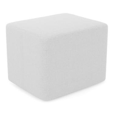 Imagem de Puff Decorativo Living Yumi Retangular 60cm Bouclê Cinza Claro - Abmaza