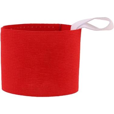 Imagem de Braçadeiras vermelhas para esquadrão adulto elásticas antiderrapantes ajustáveis braçadeira adesiva colorida neon para futebol futebol treinamento equipe suprimentos esportivos futebol futebol