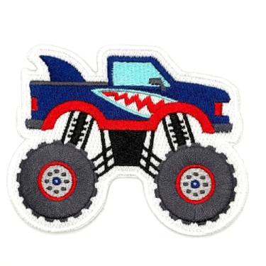 Imagem de Patch de ferro de passar a ferro no caminhão monstro de 8,9 cm - bordado Monster Hot Fall Truck Jam Car Out Carros Racing Wheels Apliques, Apliques de passar a ferro em costurar adesivos para furos