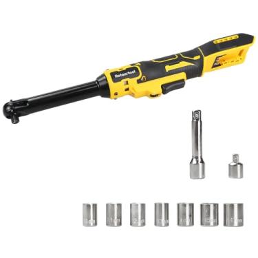 Imagem de Chave catraca sem fio estendida de 9,5 cm para bateria Dewalt 20 V, chave elétrica de 23 m lbs com adaptadores de 1/10.2 cm, soquetes 7CS, barra de extensão de 7,6 cm, pescoço longo estendido de 15 cm