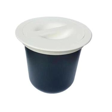 Imagem de Lixeira De Embutir Metasul 8 Litros - Redonda - Branco - Metalsul