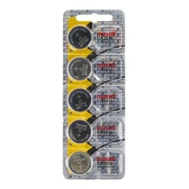 Imagem de Cartela com 5 baterias pilhas cr 2016 - MAXCELL