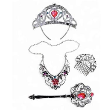 Imagem de Kit Fantasia Infantil Princesa Coroa Varinha E Acessórios Jo - Jr Toys