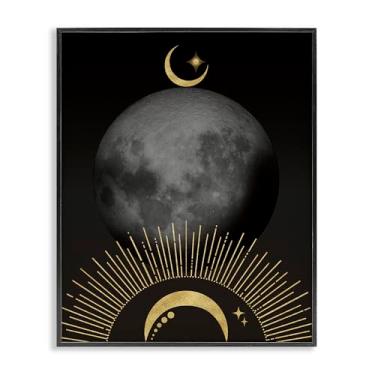 Imagem de Stupell Industries Design de arte giclée emoldurado preto luas lunares centradas por Daniela Santiago, 40 x 50 cm