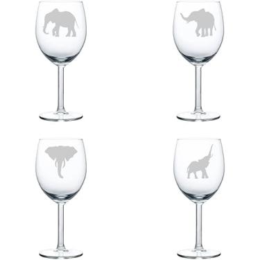 Imagem de MIP Conjunto de 4 taças de vinho presente coleção elefante cálice (283 g)