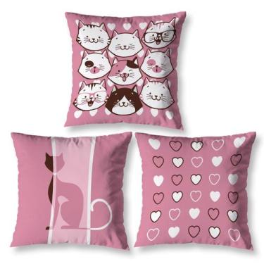 Imagem de Kit 3 Almofadas 40cm x 40cm Sala Sofá Decorativas Estampadas Coloridas