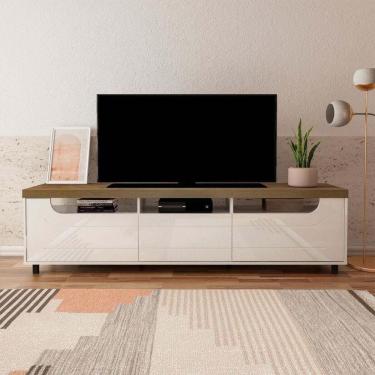 Imagem de Rack Para Até 75 Polegadas 200cm 2 Portas 1 Gaveta Multimóveis Cr45325 Pinho/off White Pinho/off White