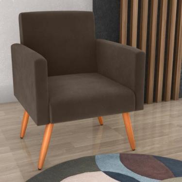Imagem de Poltrona para Decoração Belém Veludo Marrom - CASA H