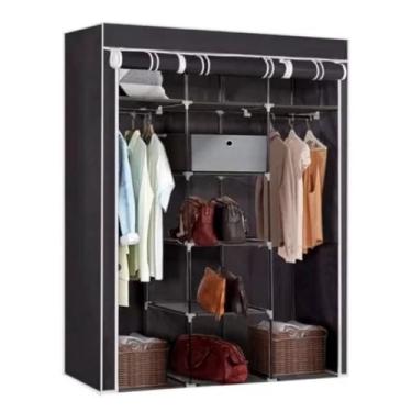 Imagem de Guarda Roupa Dobrável Organizador De Roupas Roupeiro Compacto Desmontável Armário De Quarto