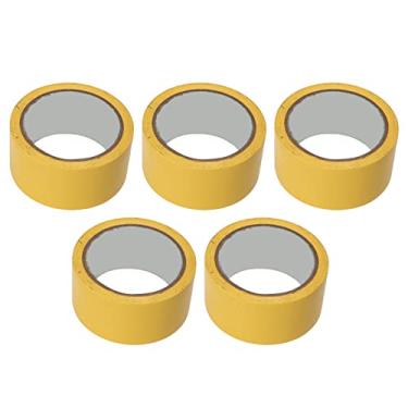 Imagem de Piso Marcação Tape 5 centímetros de Largura Heavy Duty Não Scratch Adhesive Court Floor Tape para Gymnasium Basketball Voleibol Tennis Court PVC Material 5 Pcs/Pack (Amarelo)