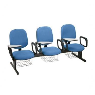 Imagem de Cadeira Em Longarina Para Escolas Linha Uno Azul - DESIGN OFFICE MÓVEI