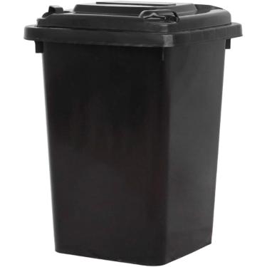 Imagem de Lixeira Externa Com Tampa Lata Lixo Comercial Plástico Grande Capacidade Lata Lixo Cilíndrica Longa Para Triagem Externa 4 Cores Latas Lixo Externas(Gray,100L)