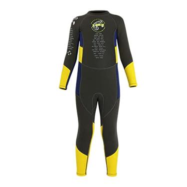Imagem de Aymzbd Wetsuit Kids 2.5mm Neoprene Mergulho Fatos Meninos Surf Maiô Criança Wetsuits Crianças E Corpo Wetsuits Meninos, M Gray