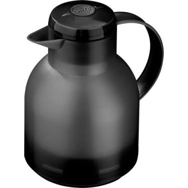 Imagem de Garrafa Térmica de 1 Litro Quick Press Samba Emsa Preta