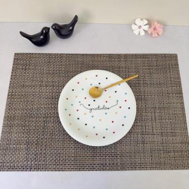 Imagem de Lugar Jogo Americano Retangular de Mesa Posta Jantar Descanso Prato Cozinha 1 Peça (Marrom Trançado Mod E)