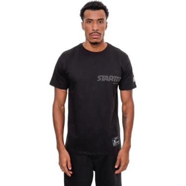 Imagem de Camiseta Starter Estampada Preta Algodão Streetwear Urbano, M, Preto