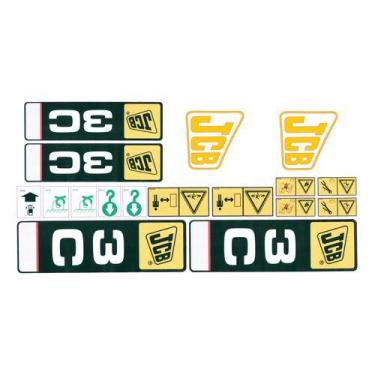 Imagem de Kit Etiquetas Adesivos Retro Escavadeira Jcb 3c - SPTS