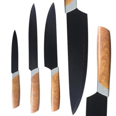 Imagem de Kit 3 Facas Premium Churrasco Aço Inox Corte Afiado Grillrelax