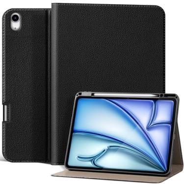 Imagem de XFYKJIN Capa para iPad Air de 13 polegadas M3/M2 (2025/2024), capa inteligente protetora de couro à prova de choque, suporte para Apple Pencil, suporte ajustável - despertar/hibernar automático e