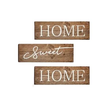 Imagem de Placa Sweet Home, decoração de parede de madeira rústica, placa de fazenda, placa de parede para quarto, sala de estar, decorações de madeira para casa, placa de letras para casa