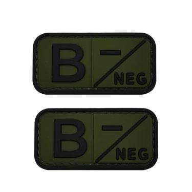 Imagem de Ruoming 2 peças externas 3D PVC borracha macia tipo sanguíneo médico, crachá de gancho de resgate, emblema de moral, acessório DIY (verde B-)