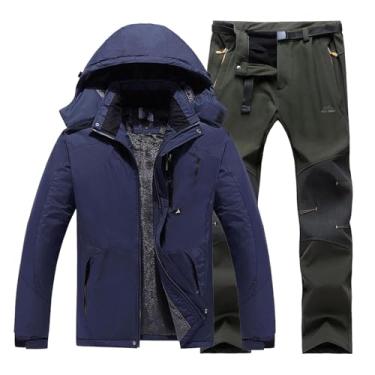 Imagem de Conjunto De Jaqueta E Calças De Esqui Para Homens Acolchoado De Inverno Espesso Quente Plus Size Conjunto De Jaqueta E Calças De Esqui Jaqueta De Neve De Inverno Ao Ar Livre À Pr, 033, L