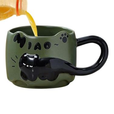 Imagem de Xícara de café para gatos | Copo de café da manhã empilhável - Caneca decorativa de cerâmica fofa com desenho animado para café, chá, mulheres, meninos, mãe, amante de animais de estimação