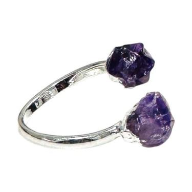 Imagem de Anel Pedra Natural Ametista Bruta - Ajustável - Equilíbrio Pedras Natu