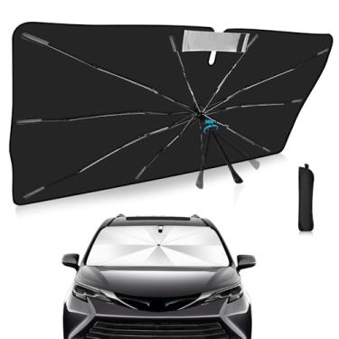 Imagem de Guarda-sol para para-brisa atualizado 2025 Ajuste personalizado para Toyota Sienna 2021-2025 Capa de carro com proteção UV dobrável, escudo de chuva de emergência e protetor de painel - Acessório