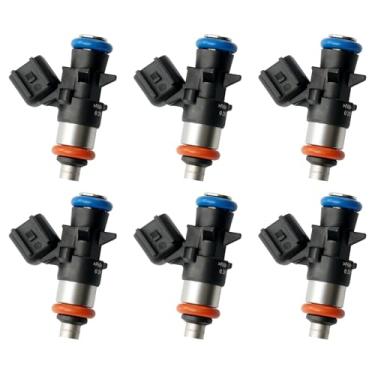 Imagem de Conjunto de 6 injetores de combustível com 4 furos compatíveis com Dodge Challenger Charger Durango Journey Grand Caravan Chrysler 200 300 Jeep Grand Cherokee Wrangler RAM 1500 3.6 V6 substitui FJ1147
