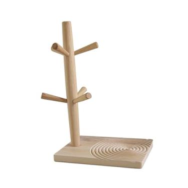 Imagem de Ioensy Bandeja de Madeira para Organização de Chaves E Canecas, Base de padrão redondo