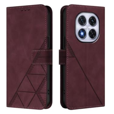 Imagem de Asdsinfor Capa flip para Redmi Note 14 Pro 4G couro sintético carteira coldre com suporte para cartões fecho magnético à prova de choque capa protetora para Xiaomi Redmi Note 14 Pro 4G. WineRed YBS