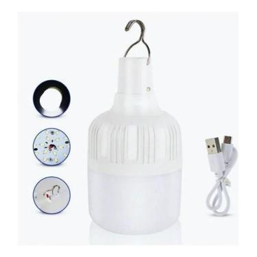 Imagem de Lampada Emergencia Led Recarregavel Usb 50w Usb Cor Branco - Shop Alte