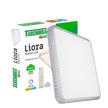 Imagem de Plafon Led Quadrado Sobrepor Liora 30w Com Controle Remoto Bivolt - Ta