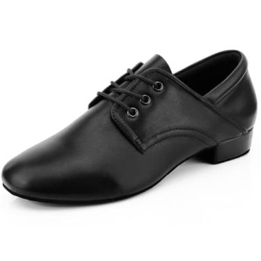 Imagem de Keemi Sapatos de dança de salão masculinos de couro, Preto, 44