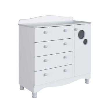 Imagem de Cômoda Infantil Encanto 4 GV 1 PT Branca