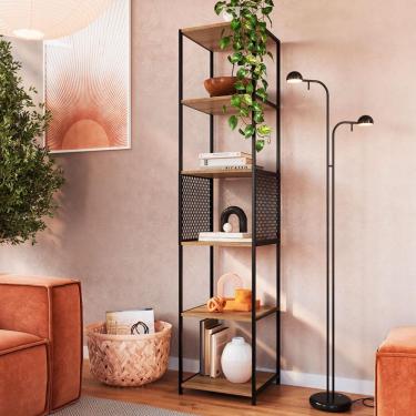 Imagem de Estante Paricel Preta e Mel 40 cm