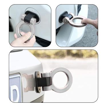Imagem de Tow Hook Engate Reboque Carro Camionete Cinza tuning JDM