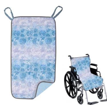 Imagem de Almofadas de cadeira de rodas impermeáveis altamente absorventes para idosos, almofadas laváveis e reutilizáveis para incontinência de cadeira de rodas com duas alças de 89 x 45 cm para a maioria das
