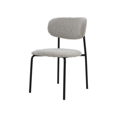 Imagem de Cadeira De Jantar Manuela Estofada Cinza Base Reforçada Em Aço Waw Design