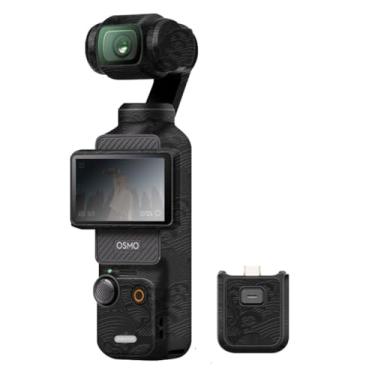 Imagem de Pocket3 Adesivo para câmera Skin Creator Combo adesivo envoltório de vinil antirriscos película protetora acessórios para DJI Osmo Pocket 3 (onda preta)