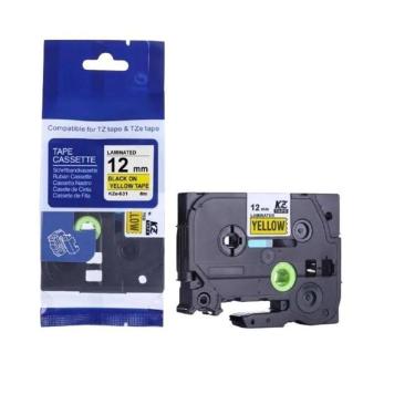 Imagem de Fita Compatível Brother Tze-631 Amarela Letra Preta 12Mm