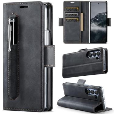 Imagem de Asuwish Capa de telefone para Samsung Galaxy Z Fold 5 5G 2023 capa carteira com slot S Pen SPen suporte para cartão de crédito suporte fino couro sintético acessórios para celular ZFold5 Z5 G Fold5