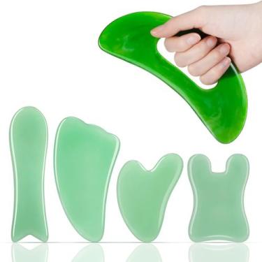 Imagem de Conjunto de ferramentas faciais de massagem Gua Sha + Ferramenta de ma