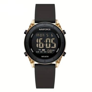 Imagem de Relógio De Pulso Digital Feminino Lcd Tela Pulseira De Silicone 3atm Preto